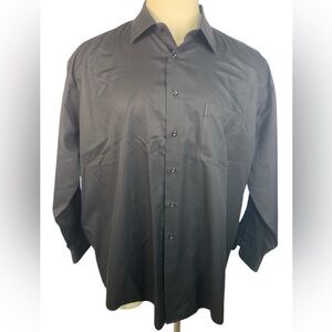 Pronto Uomo Black Long Sleeve Button Up Dress Shirt Men’s 19-34/35